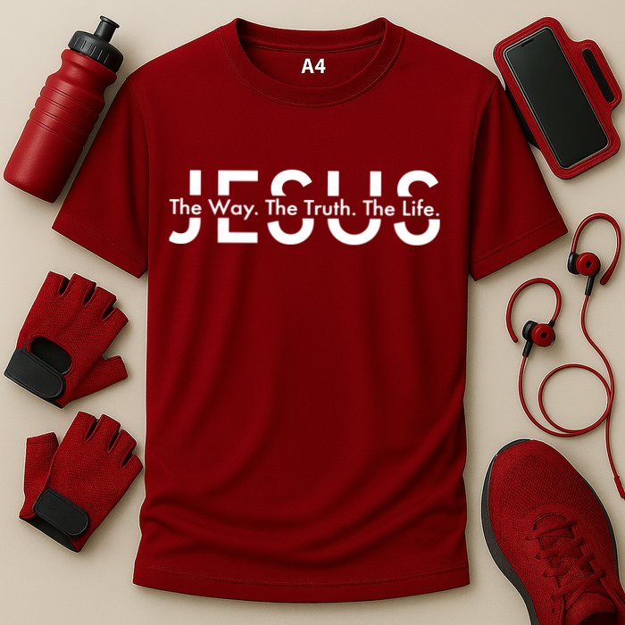 Jesus The Way The Truth The Life Cooling Performance Crew T-Shirt