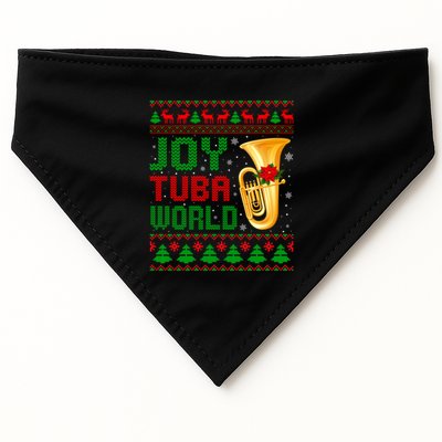 Joy Tuba World Xmas Music Lover Ugly Christmas Sweater Funny Gift USA-Made Doggie Bandana