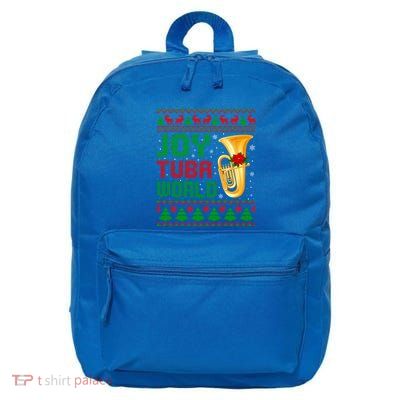 Joy Tuba World Xmas Music Lover Ugly Christmas Sweater Funny Gift 16 in Basic Backpack