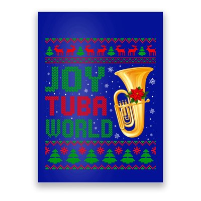 Joy Tuba World Xmas Music Lover Ugly Christmas Sweater Funny Gift Poster