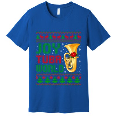 Joy Tuba World Xmas Music Lover Ugly Christmas Sweater Funny Gift Premium T-Shirt