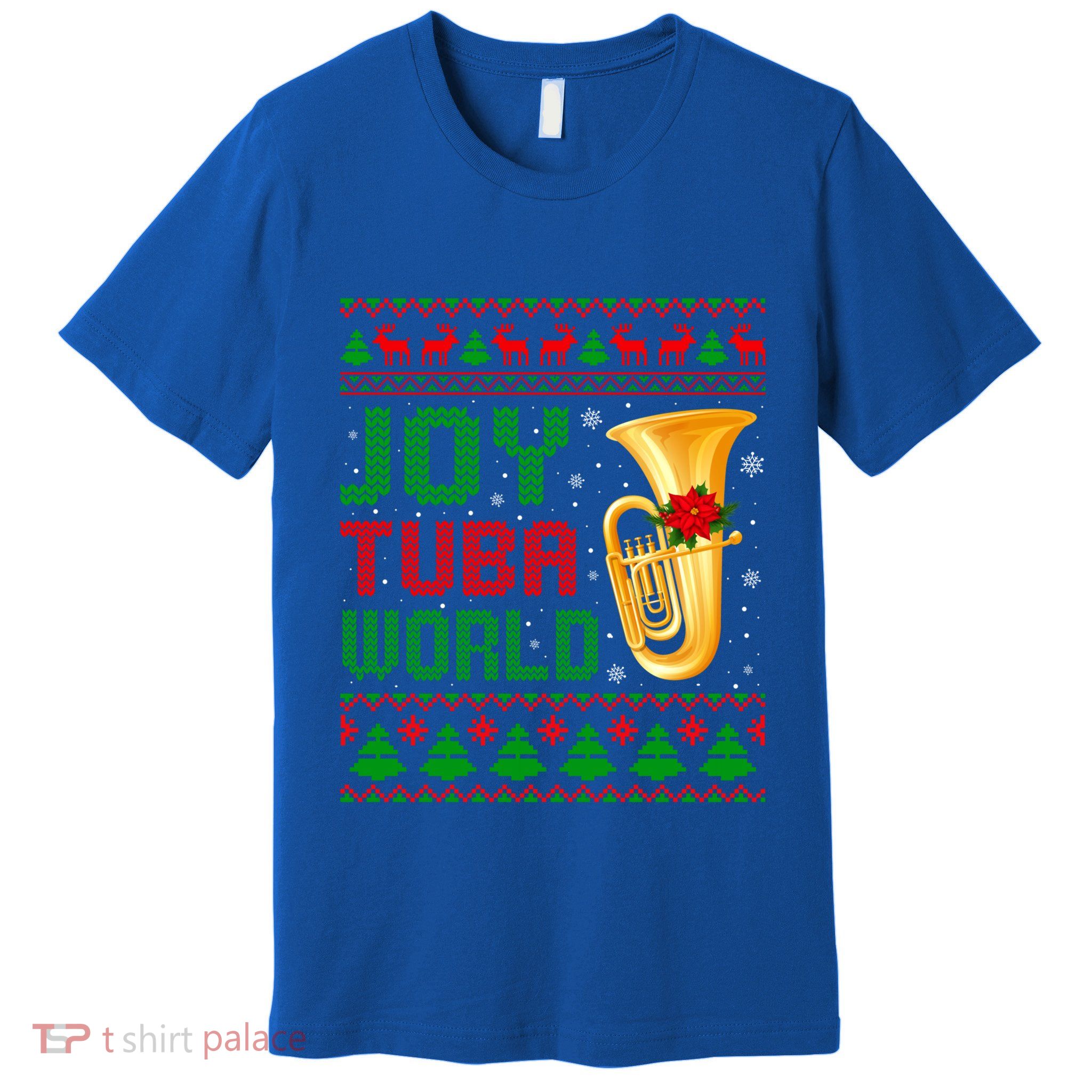 Joy Tuba World Xmas Music Lover Ugly Christmas Sweater Funny Gift Premium T-Shirt