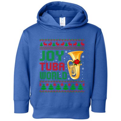 Joy Tuba World Xmas Music Lover Ugly Christmas Sweater Funny Gift Toddler Hoodie