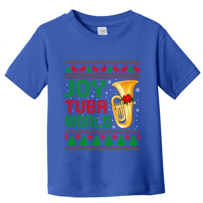 Joy Tuba World Xmas Music Lover Ugly Christmas Sweater Funny Gift Toddler T-Shirt