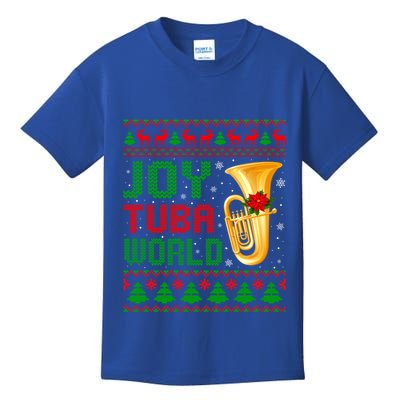 Joy Tuba World Xmas Music Lover Ugly Christmas Sweater Funny Gift Kids T-Shirt