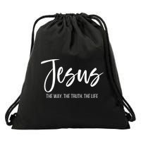 Jesus The Way The Truth The Life Christian Religious Drawstring Bag