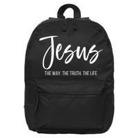 Jesus The Way The Truth The Life Christian Religious 16 in Basic Backpack