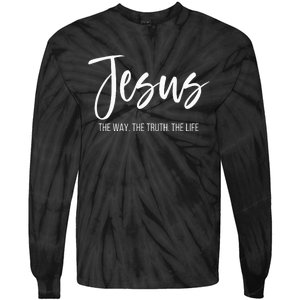 Jesus The Way The Truth The Life Christian Religious Tie-Dye Long Sleeve Shirt