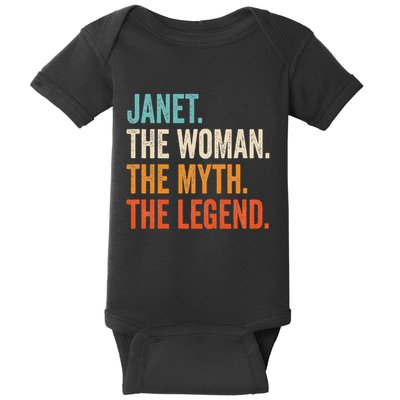 Janet The Woman The Myth The Legend First Name Janet Baby Bodysuit