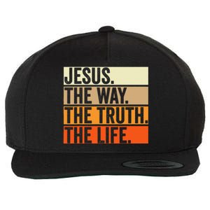 Jesus The Way Truth Life Christian Worship Wool Snapback Cap