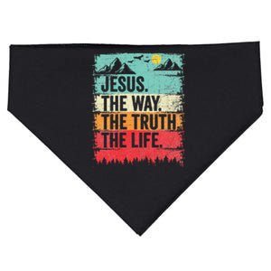 Jesus The Way Truth Life Christian Worship USA-Made Doggie Bandana