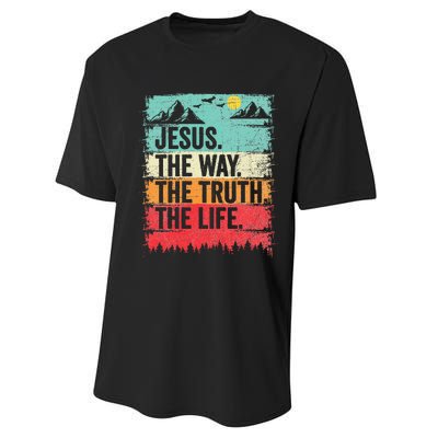 Jesus The Way Truth Life Christian Worship Performance Sprint T-Shirt