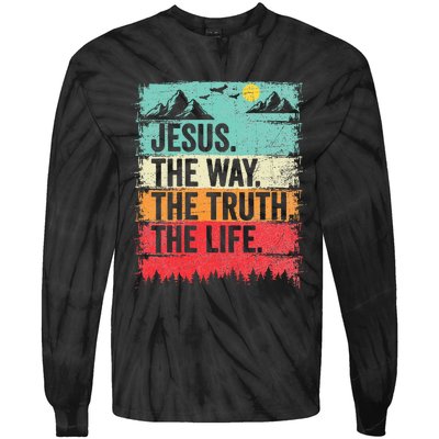 Jesus The Way Truth Life Christian Worship Tie-Dye Long Sleeve Shirt