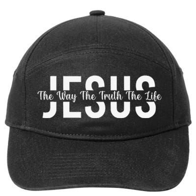 Jesus The Way The Truth The Life Christian Religious Jesus 7-Panel Snapback Hat