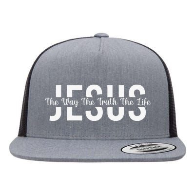 Jesus The Way The Truth The Life Christian Religious Jesus Flat Bill Trucker Hat