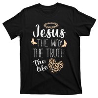 Jesus The Way Truth Life Women Christian Leopard T-Shirt