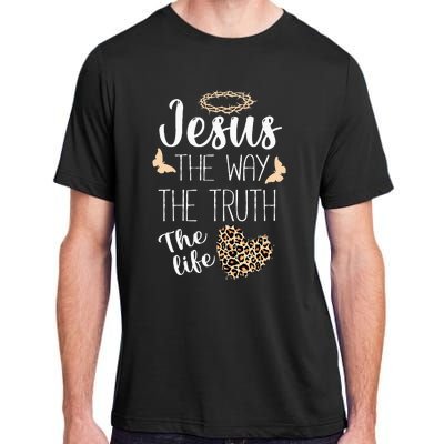 Jesus The Way Truth Life Women Christian Leopard Adult ChromaSoft Performance T-Shirt