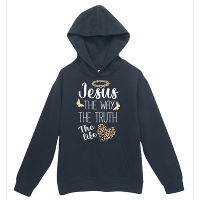 Jesus The Way Truth Life Women Christian Leopard Urban Pullover Hoodie