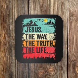 Jesus The Way Truth Life Christian Worship Coaster