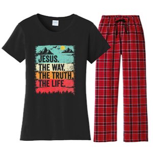 Jesus The Way Truth Life Christian Worship Women's Flannel Pajama Set