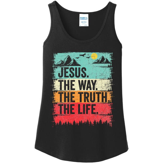 Jesus The Way Truth Life Christian Worship Ladies Essential Tank