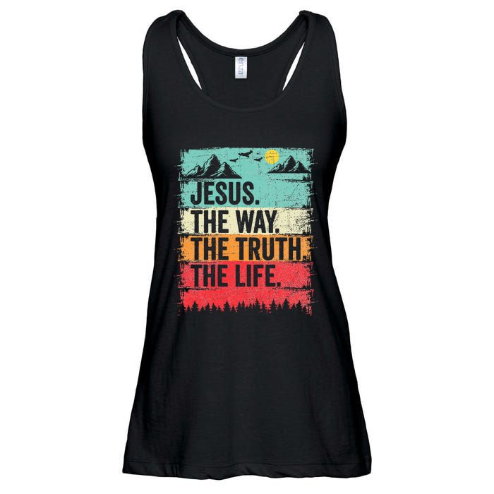 Jesus The Way Truth Life Christian Worship Ladies Essential Flowy Tank