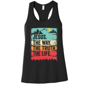 Jesus The Way Truth Life Christian Worship Women's Racerback Tank