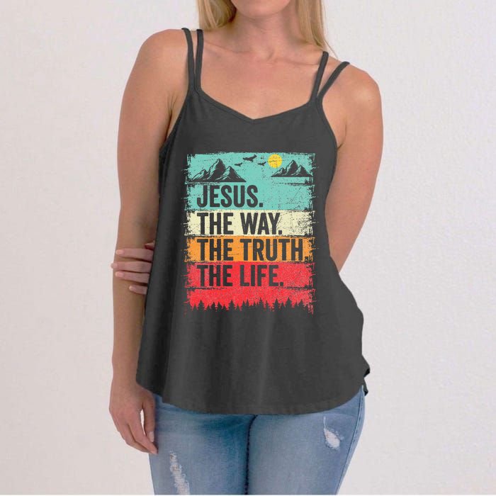 Jesus The Way Truth Life Christian Worship Women's Strappy Tank