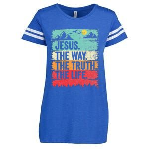 Jesus The Way Truth Life Christian Worship Enza Ladies Jersey Football T-Shirt