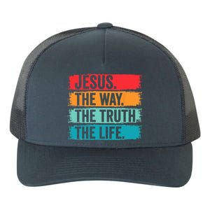 Jesus The Way The Truth Life Bible Verse Christian Worship Yupoong Adult 5-Panel Trucker Hat