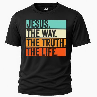 Jesus The Way Truth Life Bible Verse Christian Worship Cooling Performance Crew T-Shirt