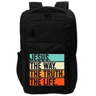 Jesus The Way Truth Life Bible Verse Christian Worship Impact Tech Backpack