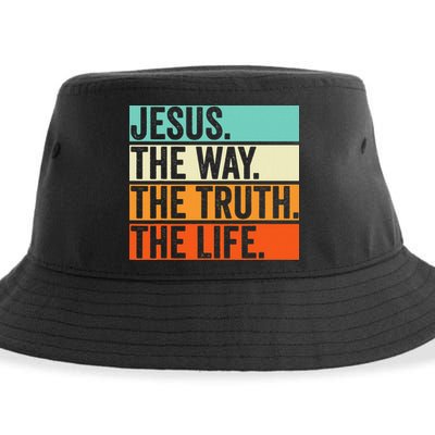 Jesus The Way Truth Life Bible Verse Christian Worship Sustainable Bucket Hat