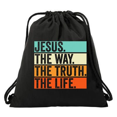 Jesus The Way Truth Life Bible Verse Christian Worship Drawstring Bag