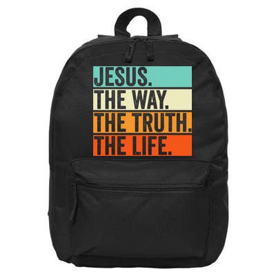 Jesus The Way Truth Life Bible Verse Christian Worship 16 in Basic Backpack