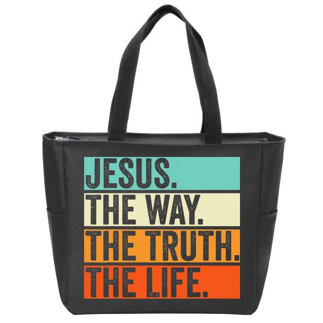 Jesus The Way Truth Life Bible Verse Christian Worship Zip Tote Bag