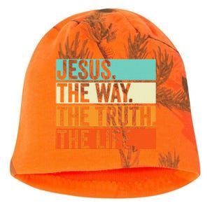 Jesus The Way Truth Life Bible Verse Christian Worship Kati - Camo Knit Beanie