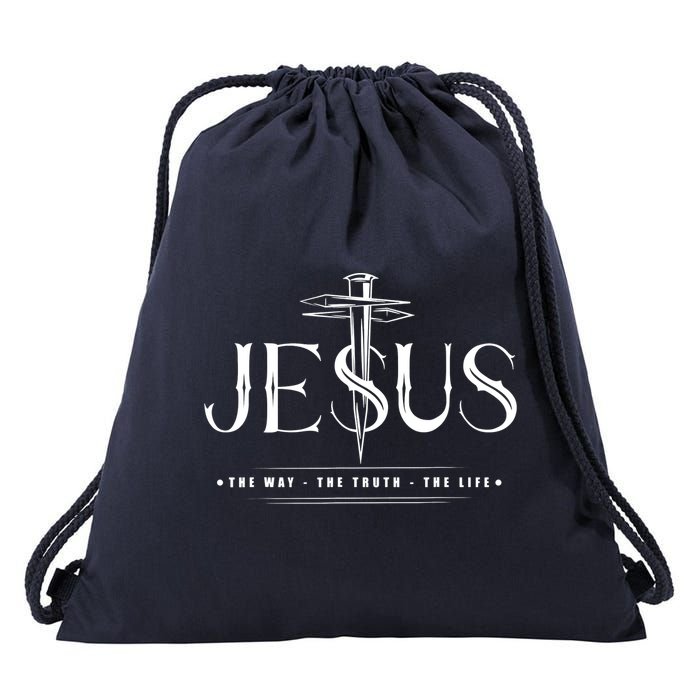Jesus The Way The Truth The Life John 146 Christian Drawstring Bag