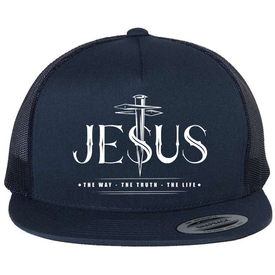 Jesus The Way The Truth The Life John 146 Christian Flat Bill Trucker Hat