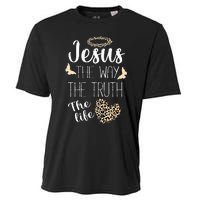 Jesus The Way Truth Life Christian Leopard Cooling Performance Crew T-Shirt