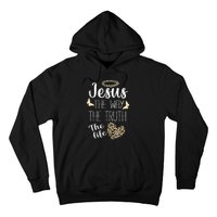 Jesus The Way Truth Life Christian Leopard Hoodie