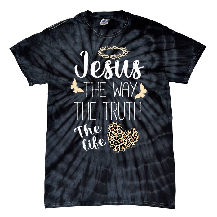 Jesus The Way Truth Life Christian Leopard Tie-Dye T-Shirt