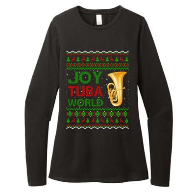 Joy Tuba World Music Lover Xmas Gift Ugly Tuba Christmas Gift Womens CVC Long Sleeve Shirt