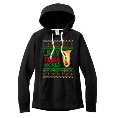 Joy Tuba World Music Lover Xmas Gift Ugly Tuba Christmas Gift Women's Fleece Hoodie