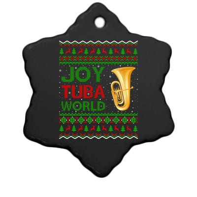 Joy Tuba World Music Lover Xmas Gift Ugly Tuba Christmas Gift Ceramic Star Ornament