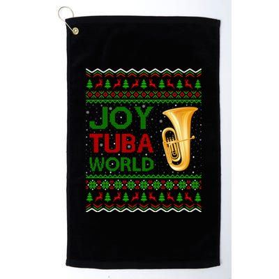 Joy Tuba World Music Lover Xmas Gift Ugly Tuba Christmas Gift Platinum Collection Golf Towel