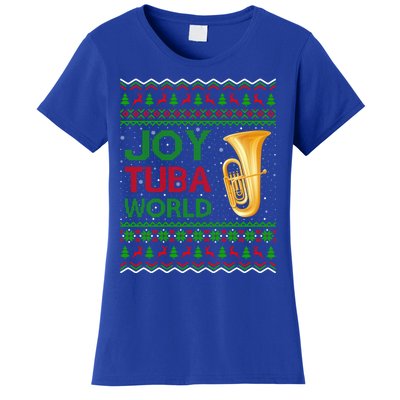 Joy Tuba World Music Lover Xmas Gift Ugly Tuba Christmas Gift Women's T-Shirt