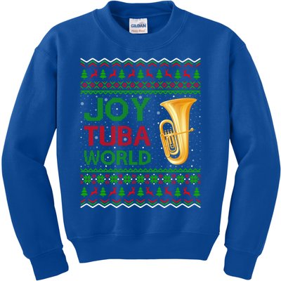 Joy Tuba World Music Lover Xmas Gift Ugly Tuba Christmas Gift Kids Sweatshirt