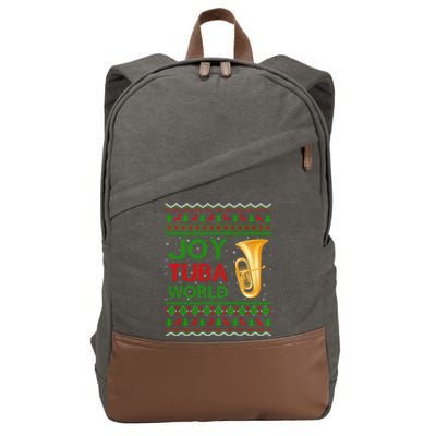 Joy Tuba World Music Lover Xmas Gift Ugly Tuba Christmas Gift Cotton Canvas Backpack