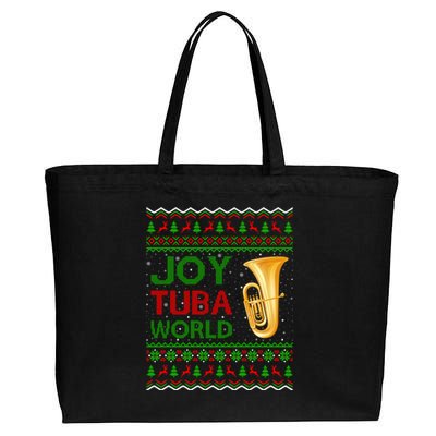 Joy Tuba World Music Lover Xmas Gift Ugly Tuba Christmas Gift Cotton Canvas Jumbo Tote